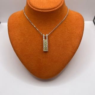 18K White Gold Pendant with Fancy Canary Diamonds and White Diamonds