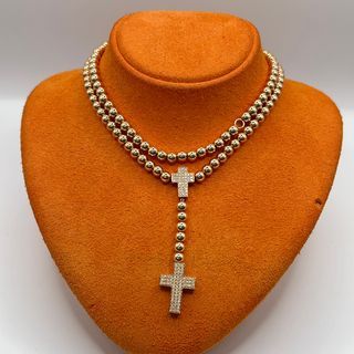 14K Yellow Gold Men's Cross Necklace