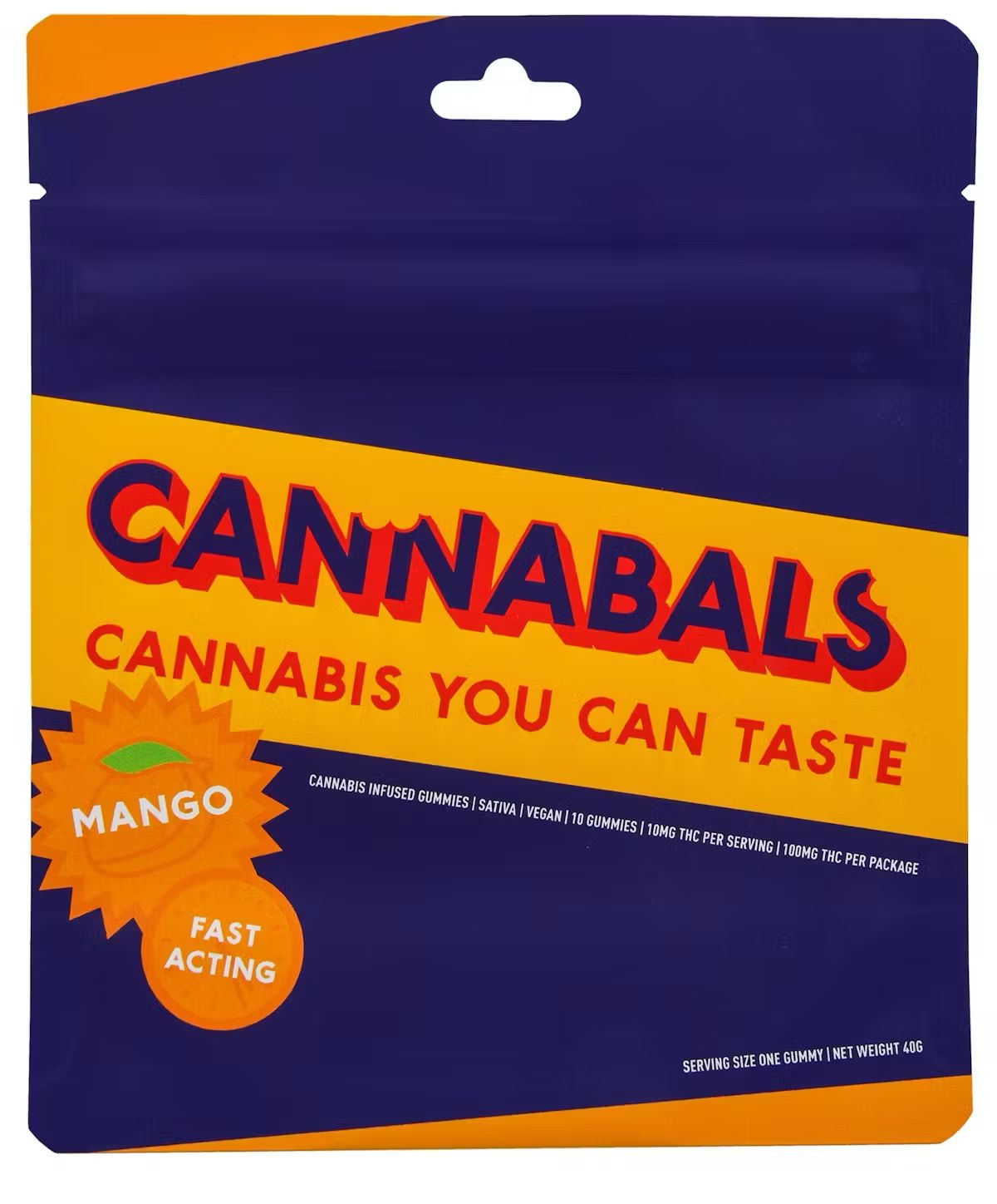 Cannabals - Gummy, Size: 10x10mg, Flavor: Mango