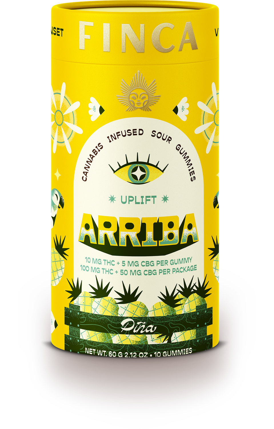 Finca - Gummy, Size: 10x10mg, Flavor: Arriba Piña Uplift