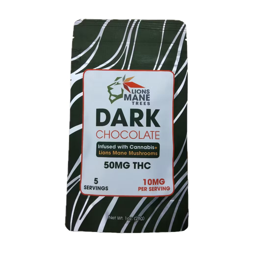 Lions Mane Trees - Chocolate, Flavor: Dark Chocolate/Lions Mane Mushrooms, Size: 10x5mg