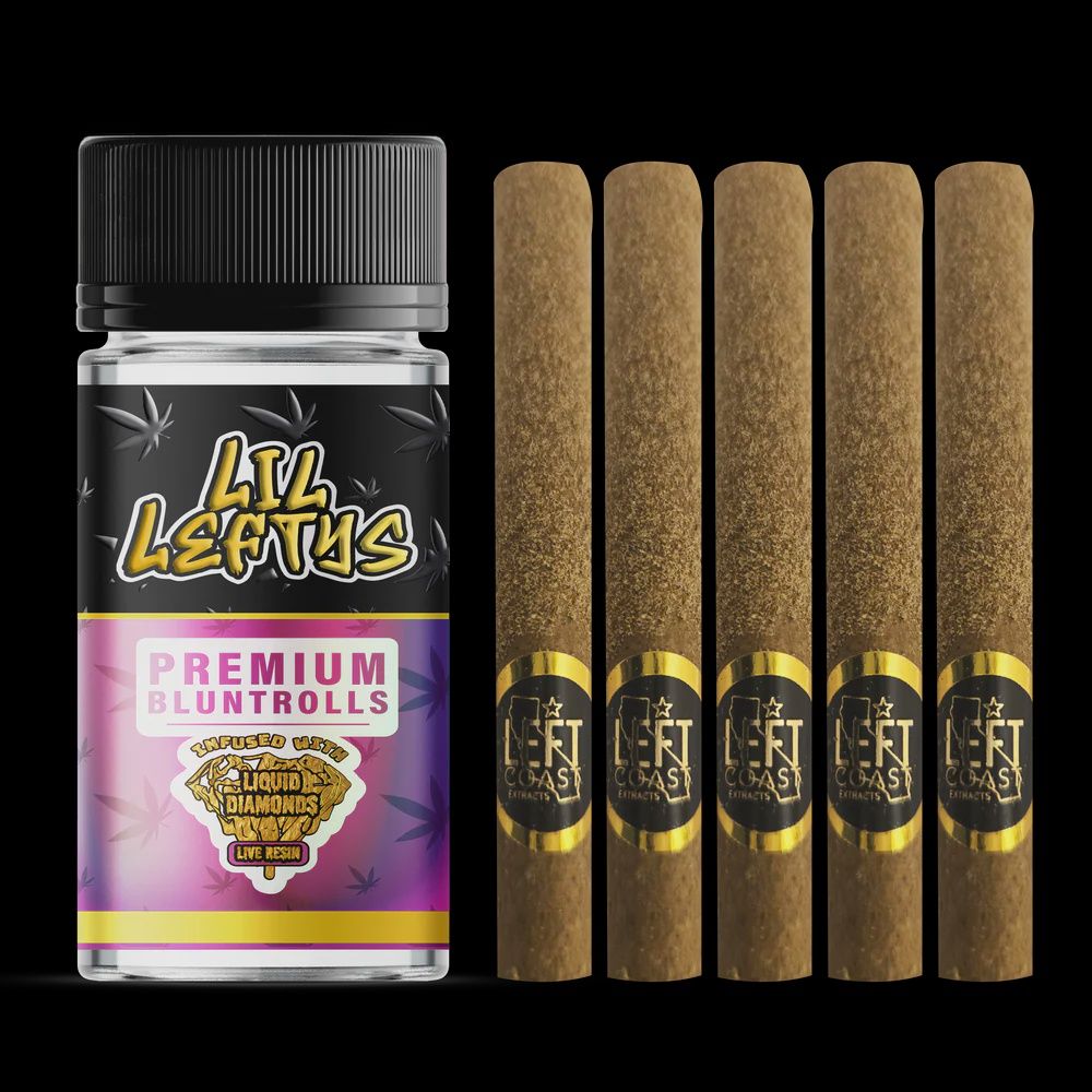 Left Coast - Pre-Roll, Size: 5x1.3g Blunts, Strain: Indica/Grape Cookies