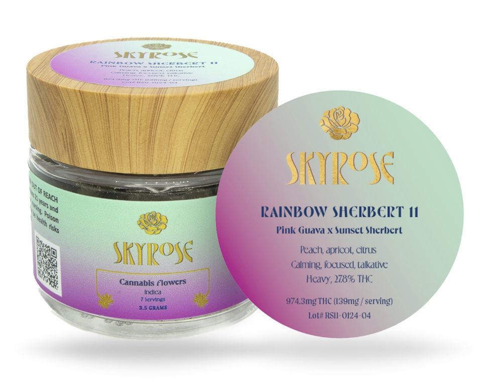 Skyrose - Flower, Size: 3.5g, Strain: Indica/Rainbow Sherbet