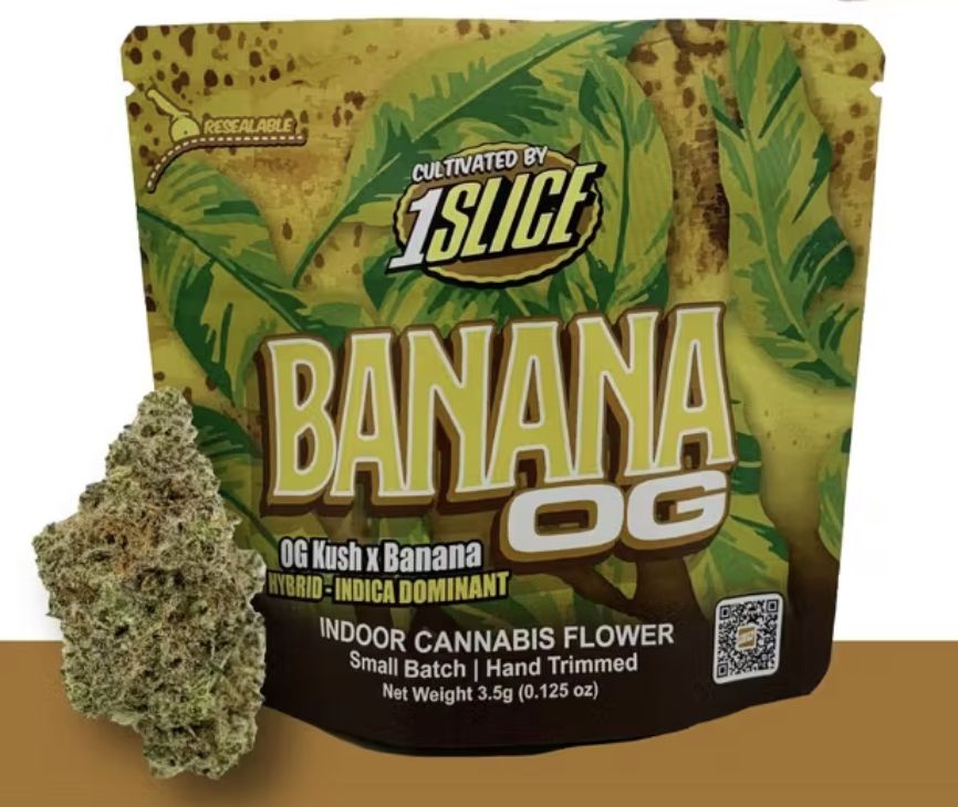 1Slice - Flower, Size: 3.5g, Strain: H-Indica/Banana OG