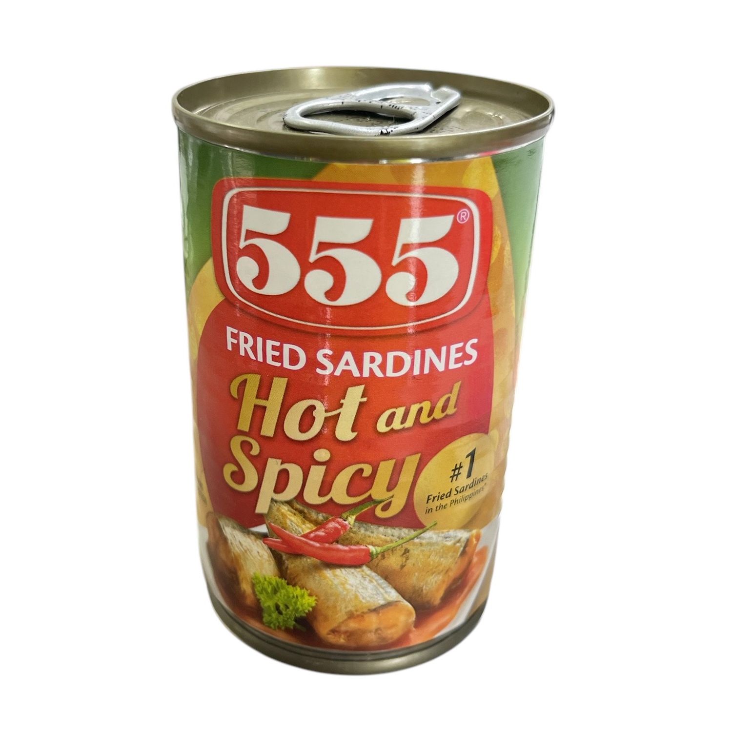 555 Fried Sardines Hot &amp; Spicy 155g