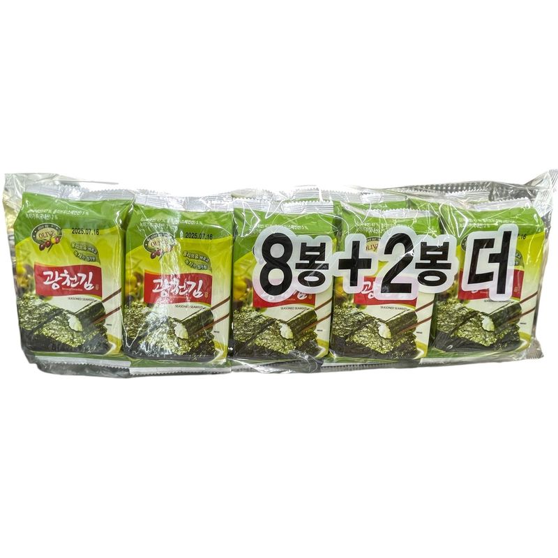 KC Seasoned Seaweed Dosirak (Olive&amp;Green Tea) 10pck