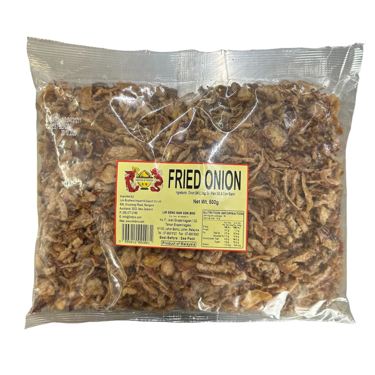 Dragon &amp; Phoenix Fried Onion 500g