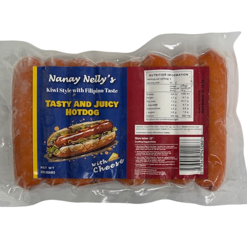 Nanay Nelly&#39;s Hotdog with Cheese 320g