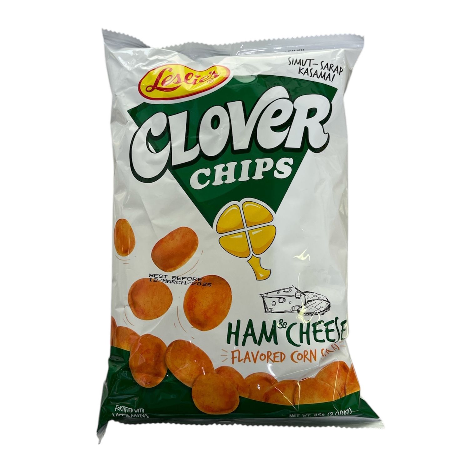 Leslie&#39;s Clover Chips Ham &amp; Cheese 85g