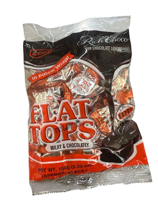 Ricoa Flat Tops Chocolate 150g