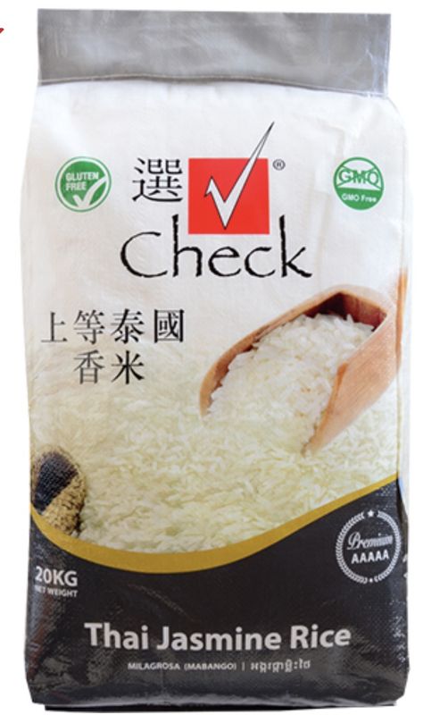 Check Thai Jasmine Rice(Black Bag) 20kg