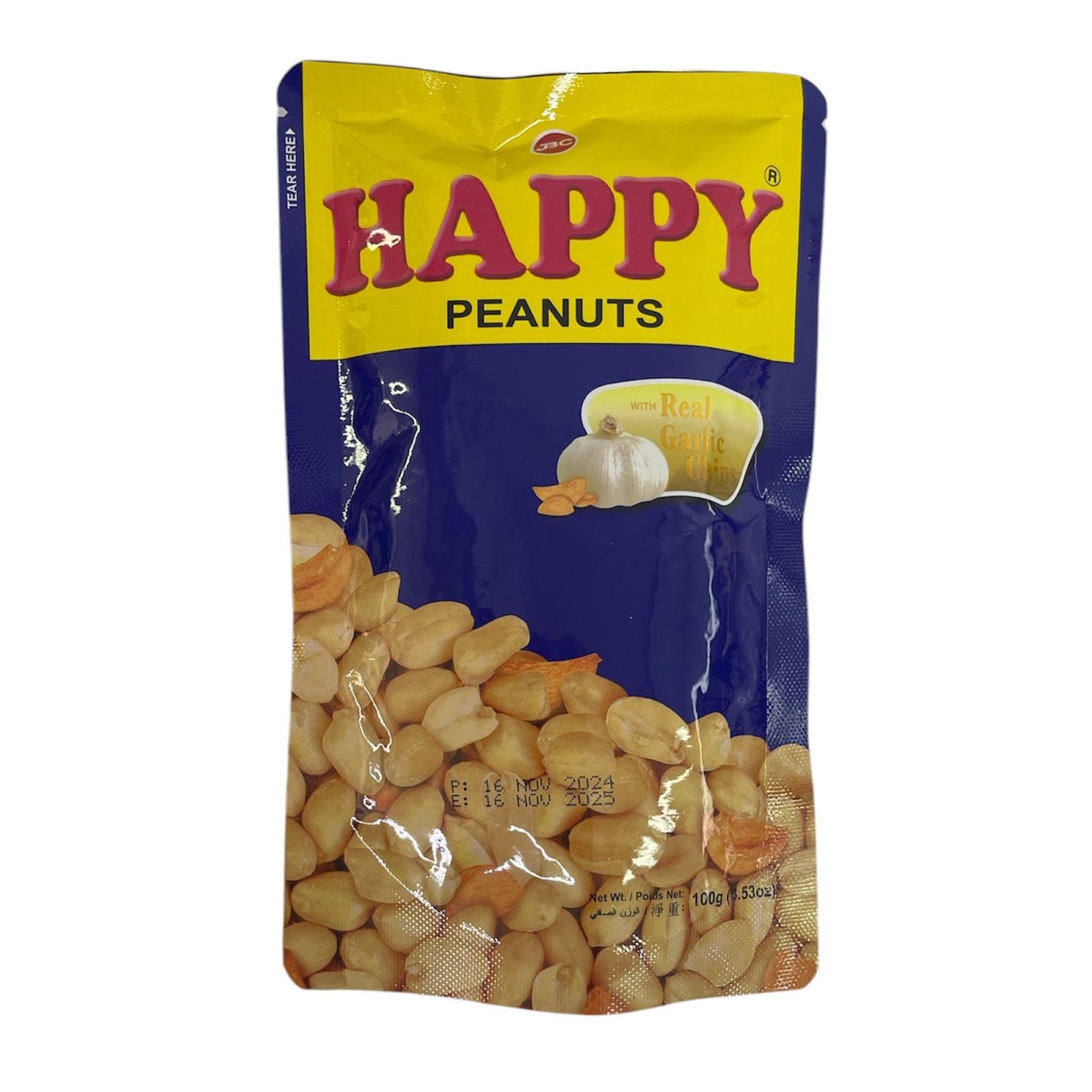 Happy Peanut Plain w/ Real garlic 100g