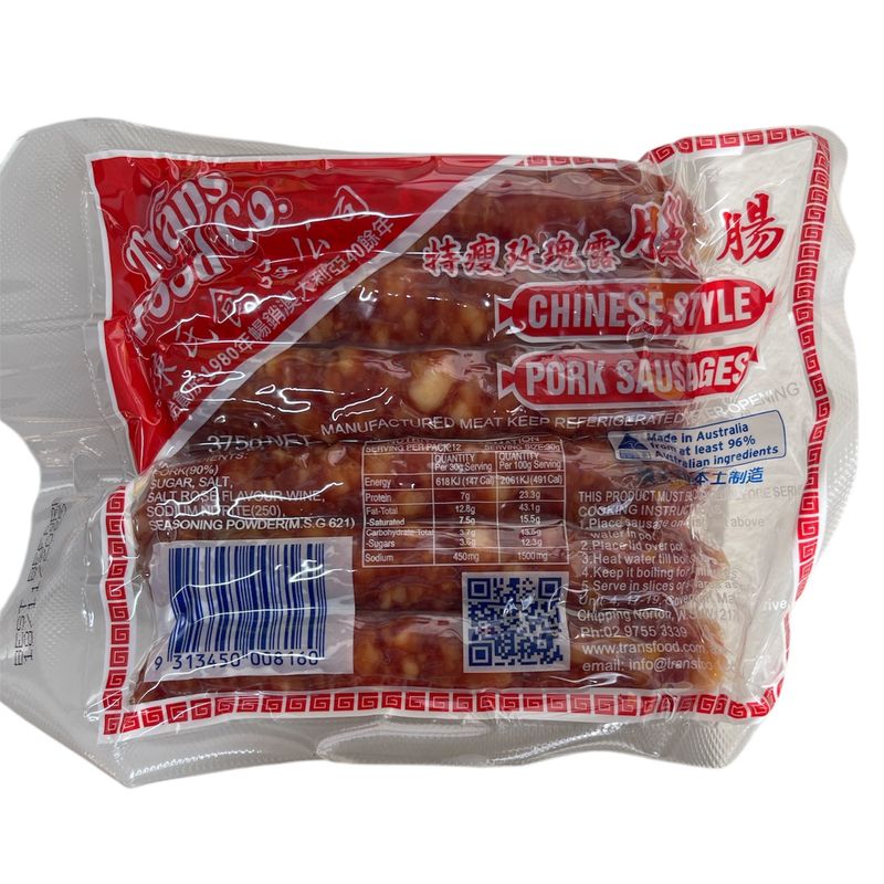 Trans Chinese Style Pork Sausages 375g