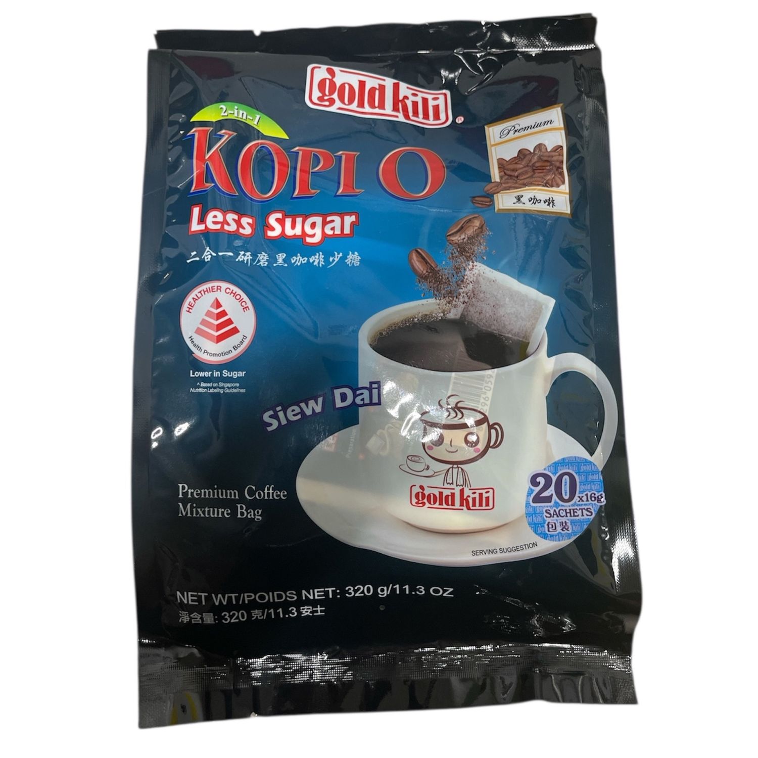 Gold Kili 2in1 Kopi-O (Less Sugar) 320g
