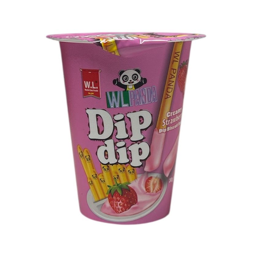 WL Panda Dip Dip Creamy Strawberry Dip Biscuits 30g