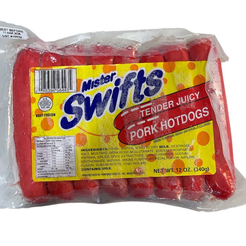 Swifts Frozen Juicy Pork Hotdog 340g