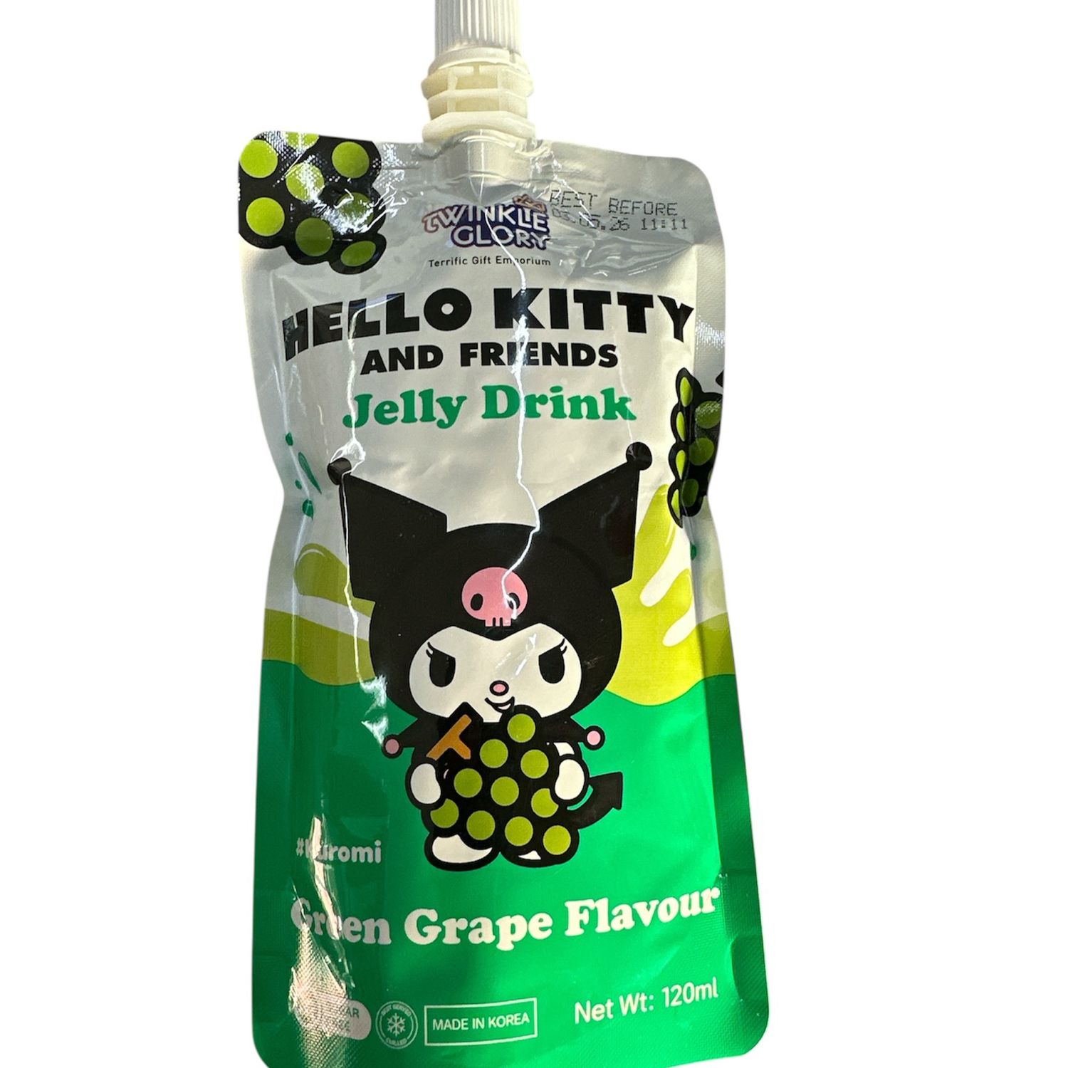 Twinkle glory Jelly Drink Kuromi Green Grape 120ml