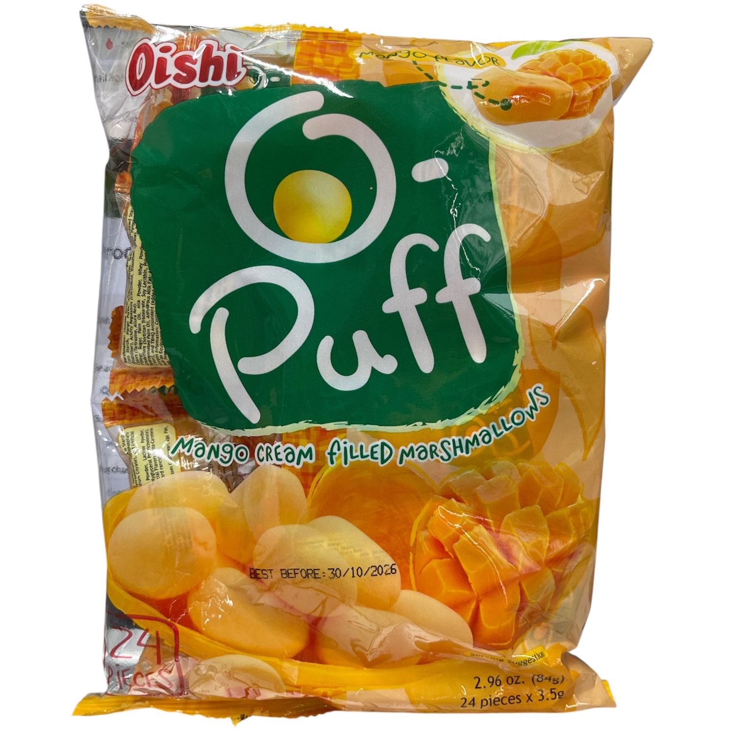 Oishi O-Puff Mango Filled Marshmallows 84g