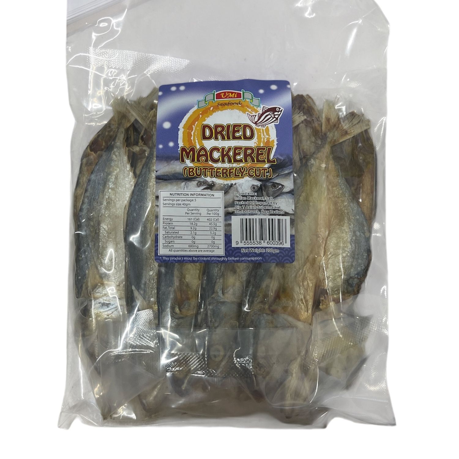Umi Dried Indian Mackerel 200g Butterfly  cut
