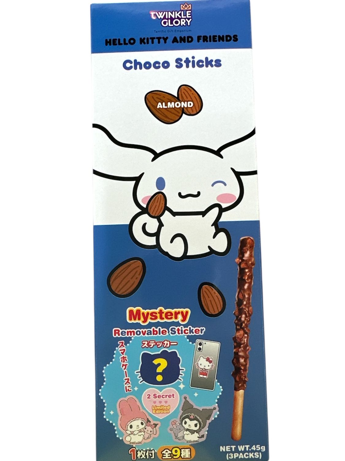 Twinkle Glory Choco Sticks Cinnamroll Almond 45g