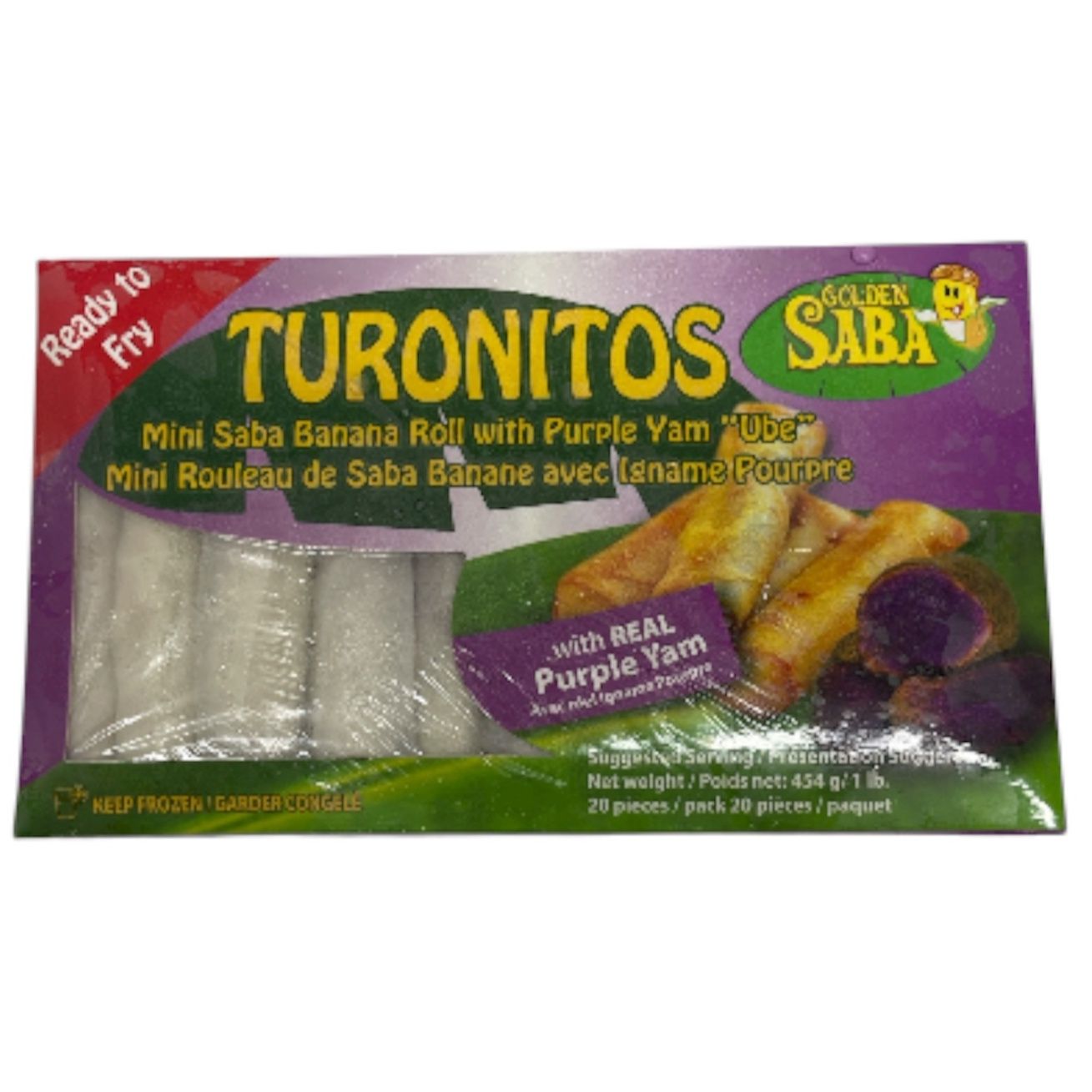 Golden Saba Turonitos Mini Banana Spring Rolls w/ Ube 454g