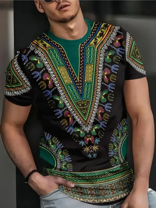1pc Men's Vibrant 3D Animal Print T-Shirt - Unisex