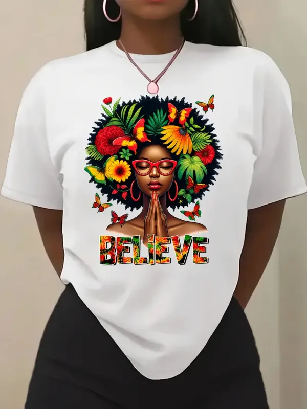 Believe Afro Graphic T-Shirt
