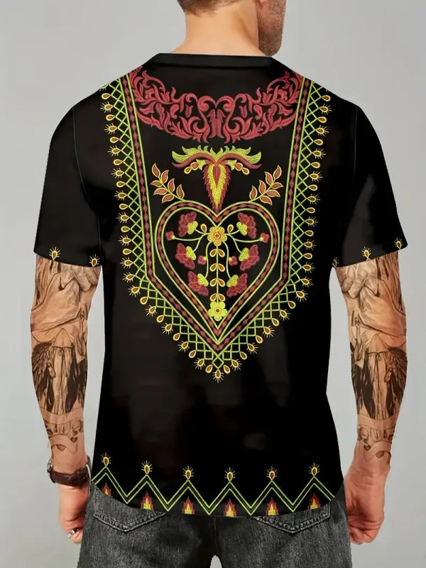 [Big & Tall] Big & Tall Men's Casual T-Shirt | Short Sleeve, Crew Neck | Polyester Blend | Machine Washable | Summer & Leisurewear | PLUS SIZE | Fashion Letter Design