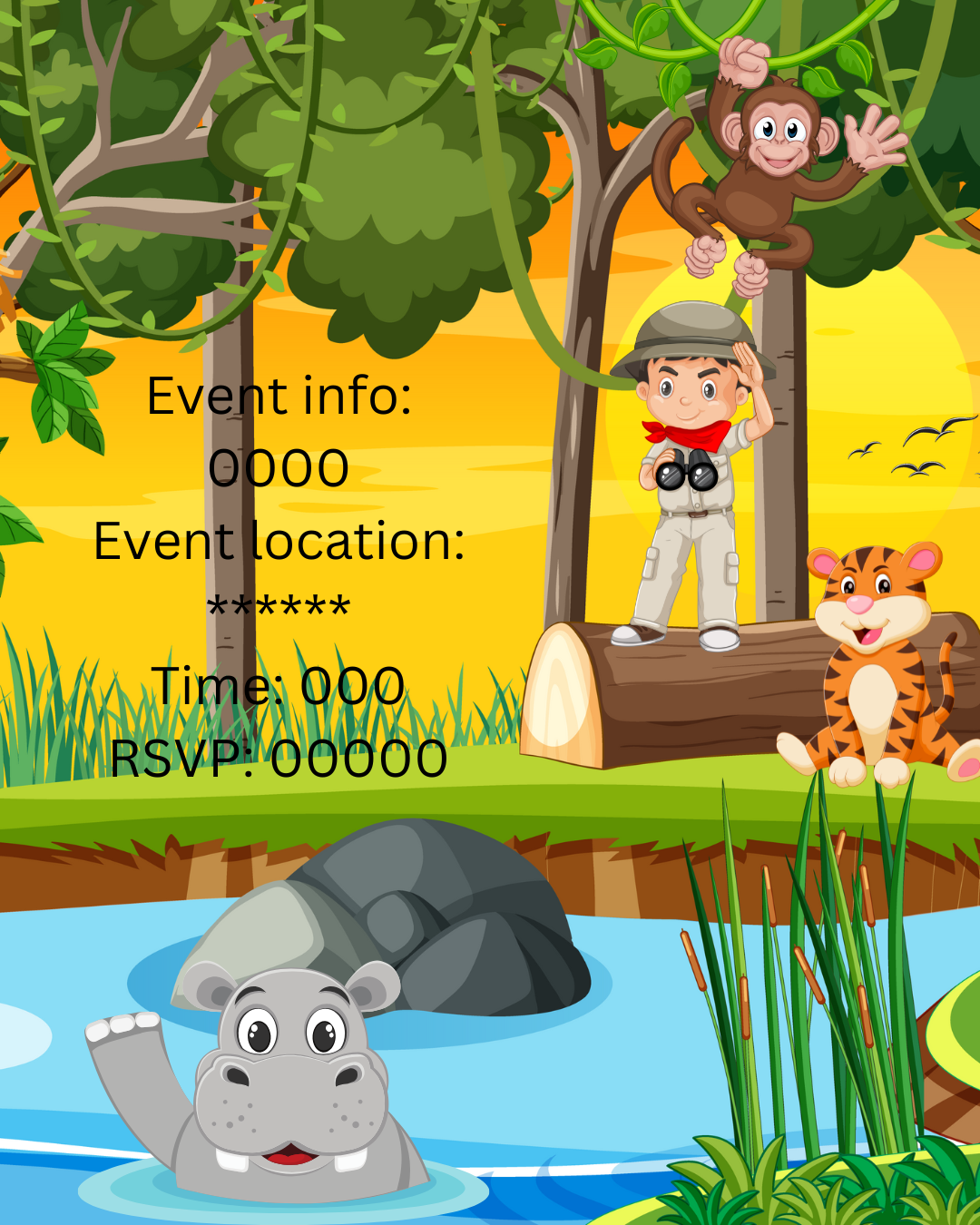 Digital invite- safari fun (SAMPLE)