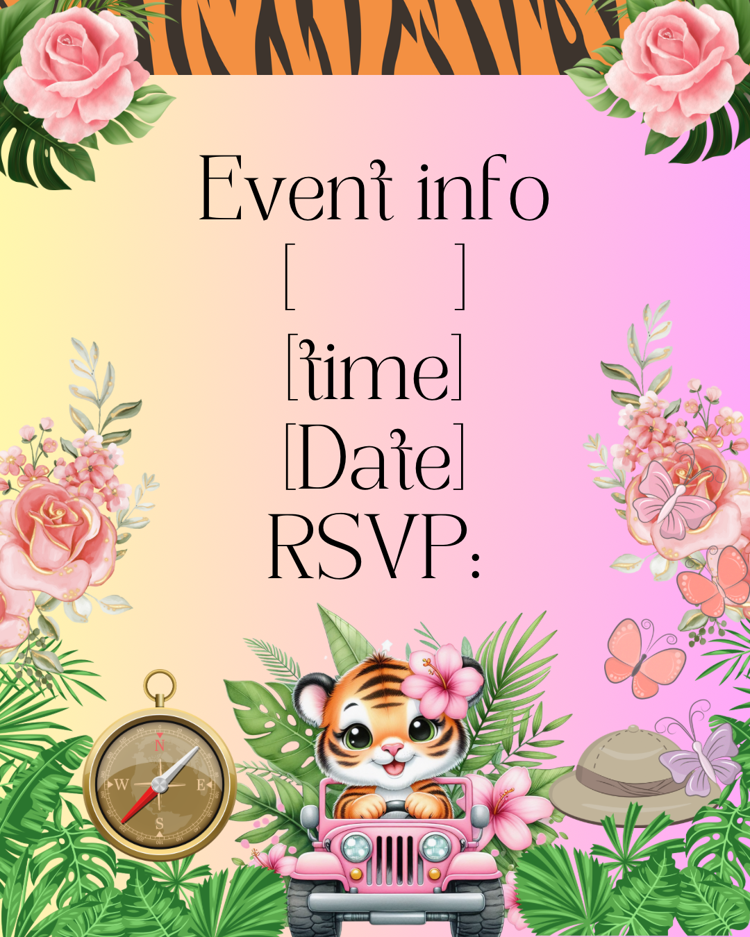 Digital invite- Tiger cutie (SAMPLE)