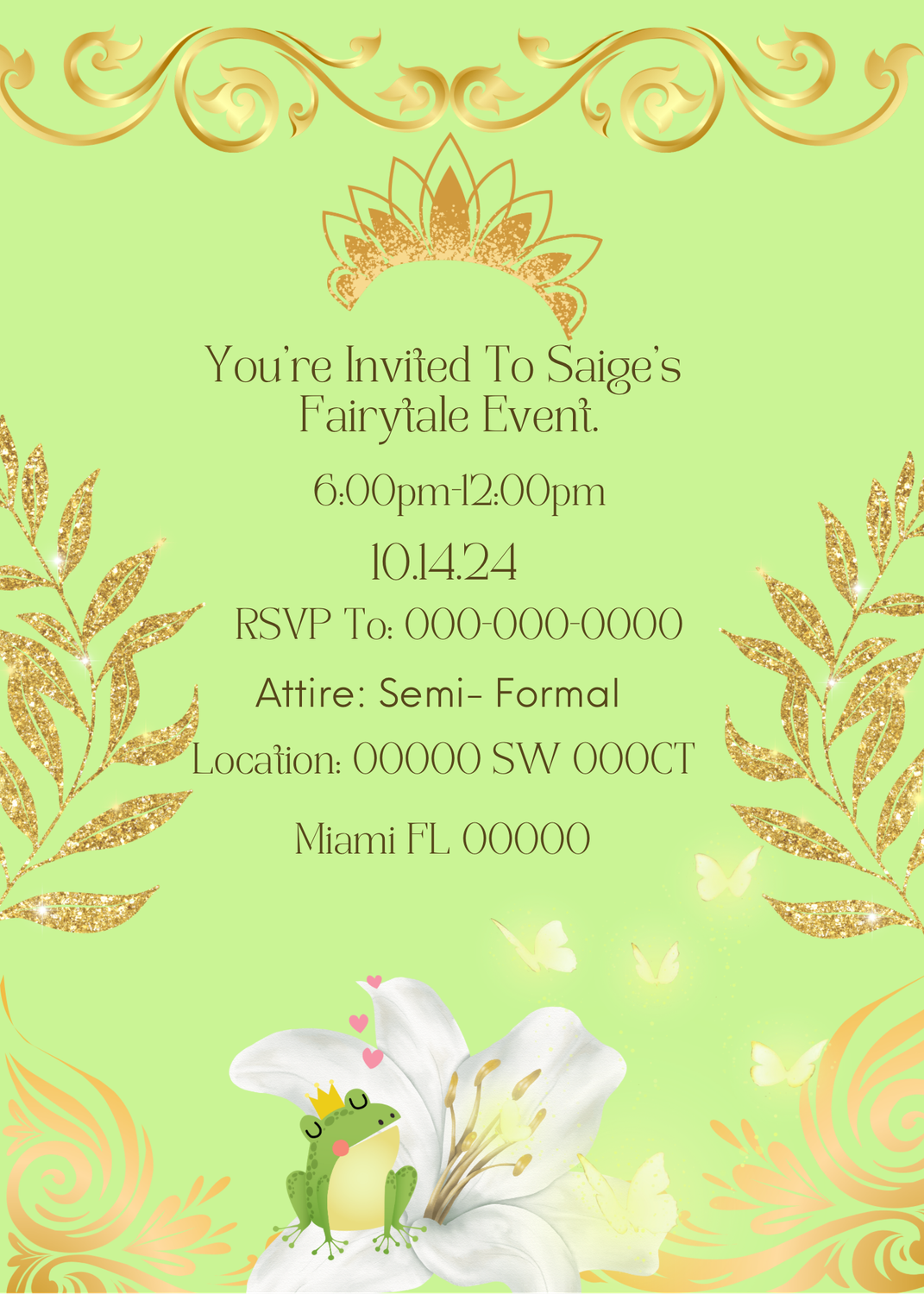 Digital invite: Saige green (SAMPLE)