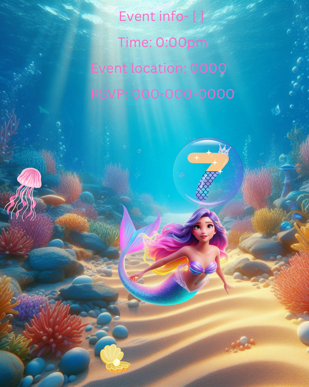 Digital Invite- Mermaid Adventure (SAMPLE)