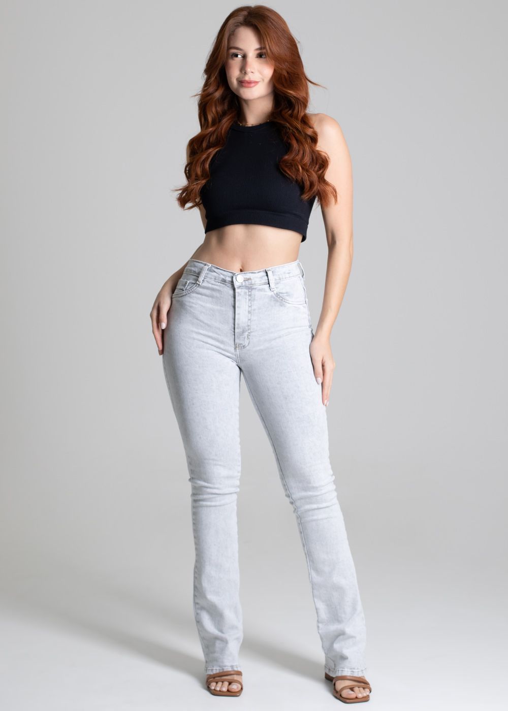 Sawary Boot Cut Jeans - Cerulean Blue, Mid Rise, Comfort Fit