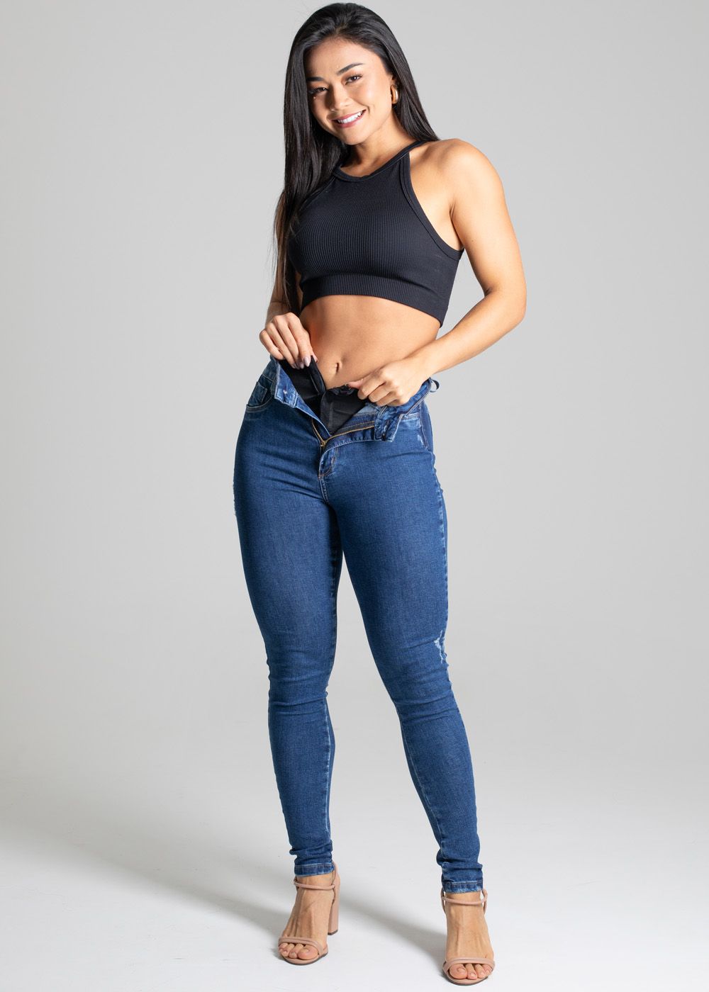 Sawary Super Shaper High-Waisted Women&#39;s Jeans in Blue