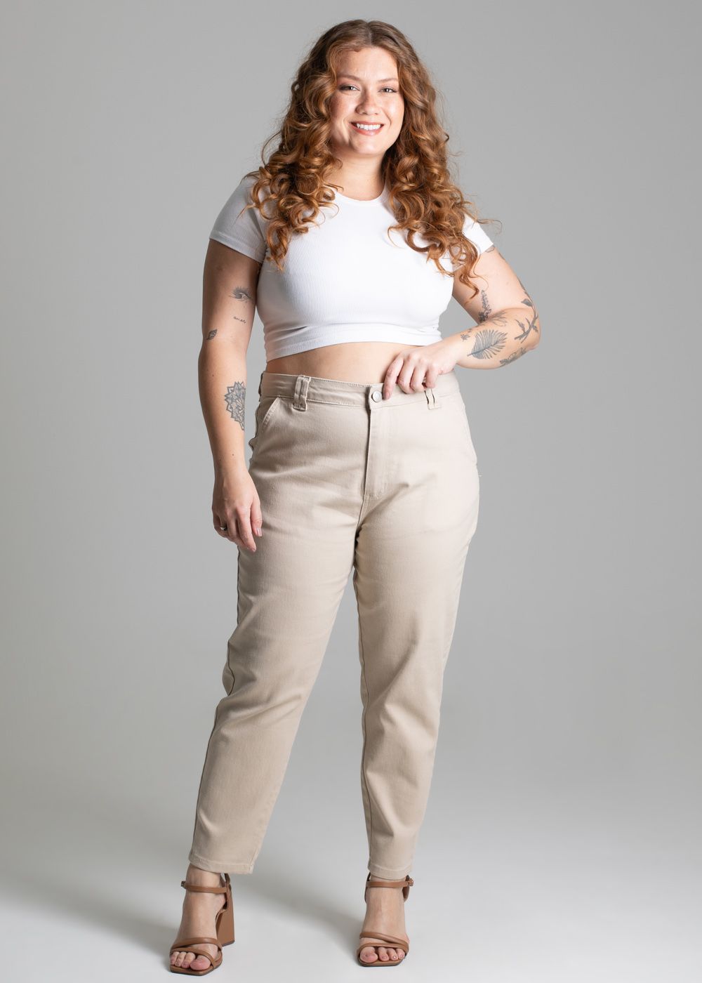 Sawary Plus Size Mom Twill Pants