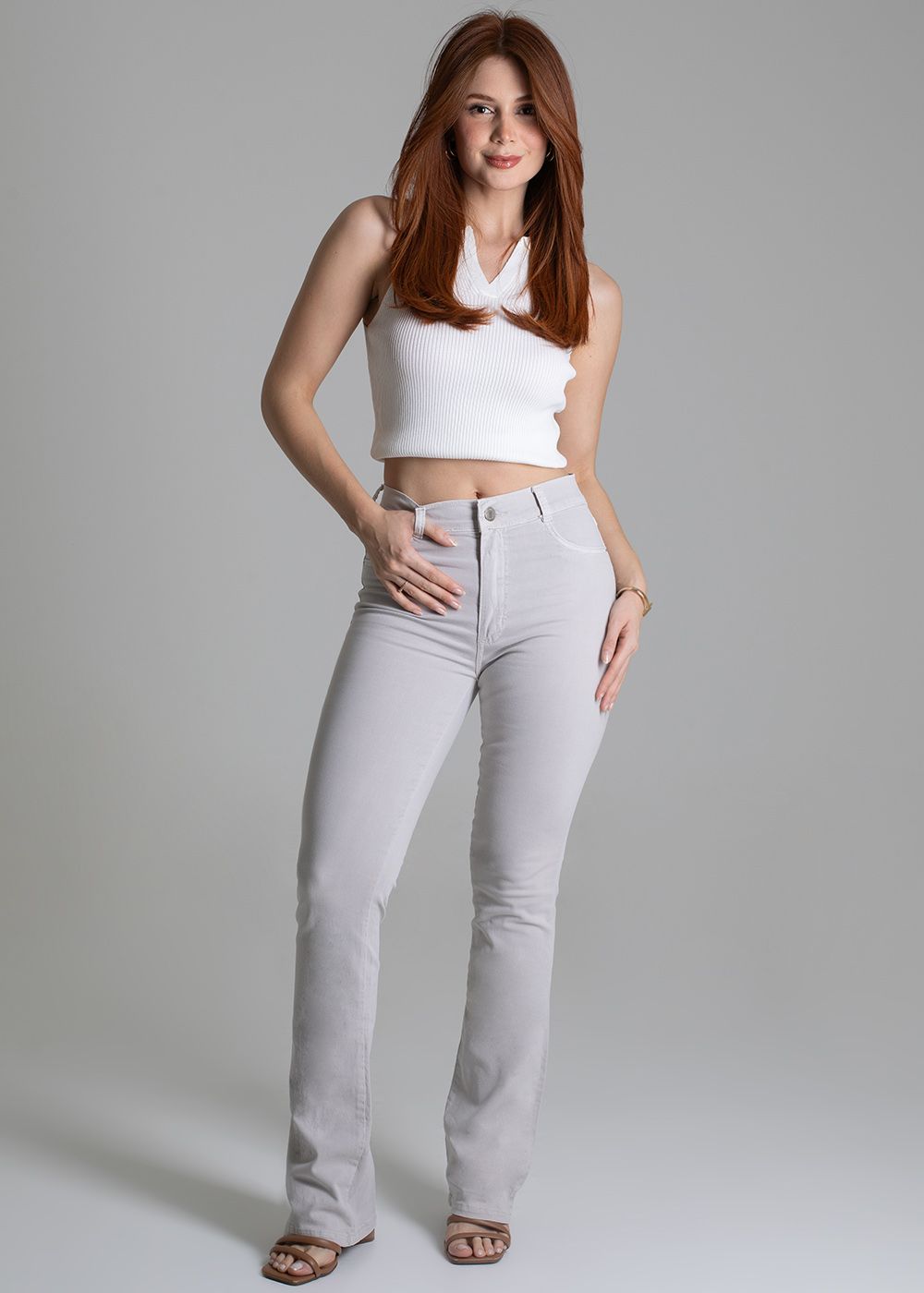 Sawary Boot Cut Twill Pants