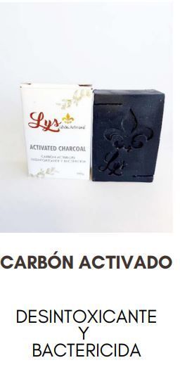 LYS JABON ARTESANAL PASTILLA DE CARBÓN ACTIVADO 100G