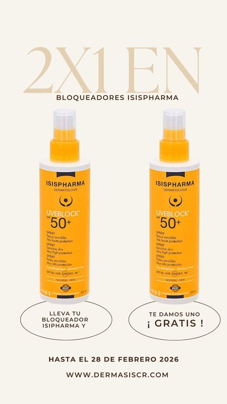 2x1 Isispharma Uveblock SPF 50+ Spray 200ml