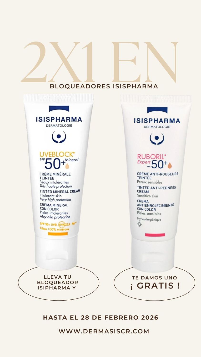 2x1 Isispharma Uveblock SPF+ Minerale Teinte 40ml 2x1 Isispharma Uveblock SPF+ Minerale Teinte 40ml