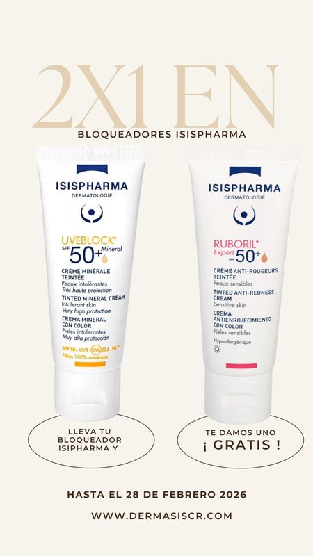 2x1 Isispharma Uveblock SPF+ Minerale Teinte 40ml