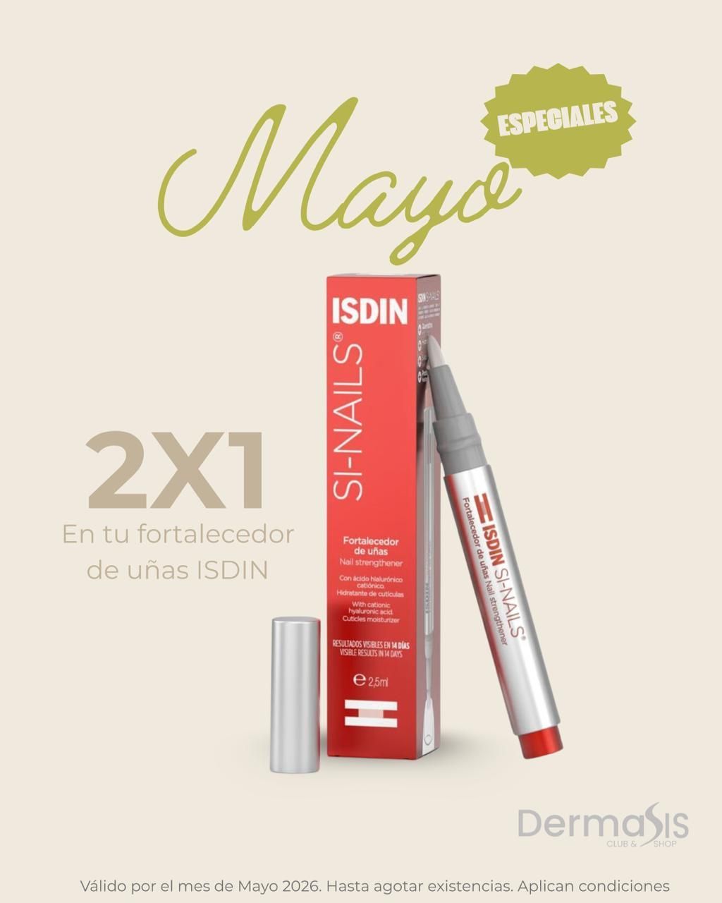 2x1 ISDIN SI-NAILS FORTALECEDOR DE UÑAS 2.5ML