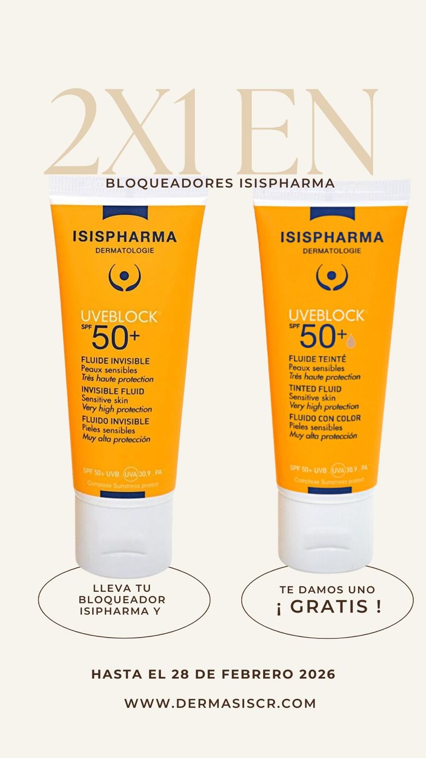 2x1 ISISPHARMA UVEBLOCK SPF 50+ FLUIDE INVISIBLE 2x1 ISISPHARMA UVEBLOCK SPF 50+ FLUIDE INVISIBLE