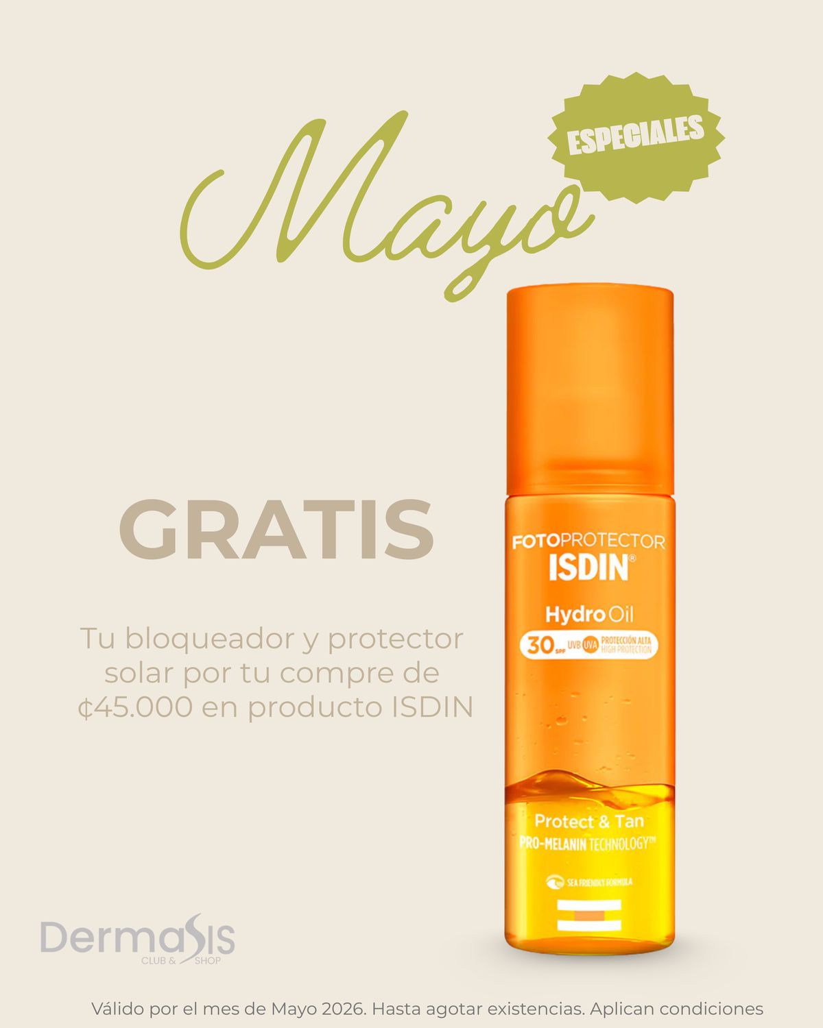 ISDIN Fotoprotector Hydro Oil SPF30 Protect & Tan