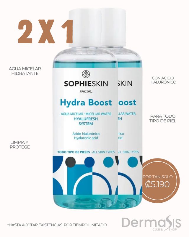 2X1 EN SESDERMA SOPHIESKIN AGUA MICELAR HYALU BOOST 250ML 2X1 EN SESDERMA SOPHIESKIN AGUA MICELAR HYALU BOOST 250ML