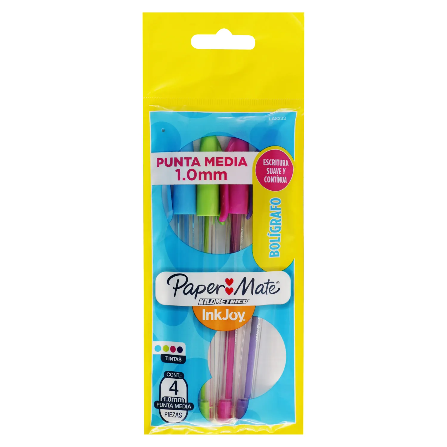 BOLIGRAFOS PUNTA MEDIA 1.0mm PAPER MATE 4U