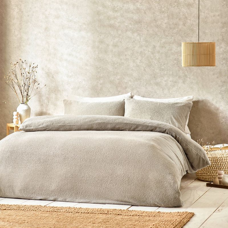 Boucle Duvet Cover Set Greige