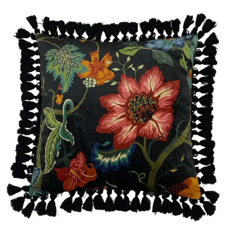 Botanist Floral Cushion Black