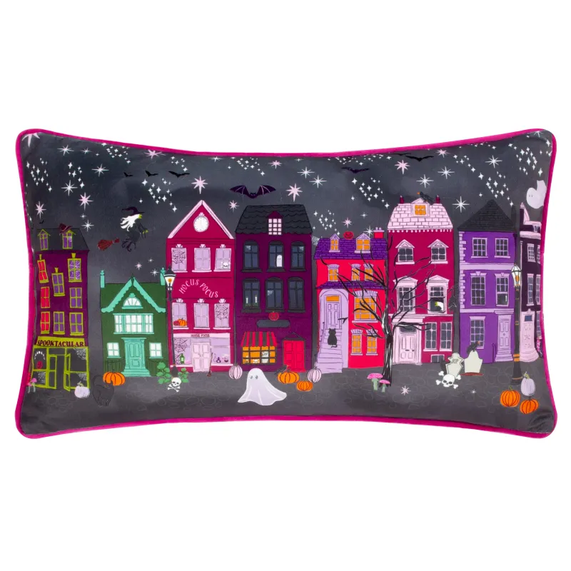Creepy Town Cushion Charcoal