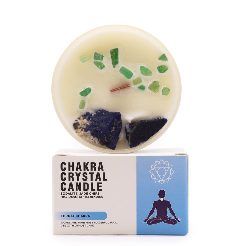 Chakra Crystal Candle - Throat Chakra: Express Your Authentic Voice