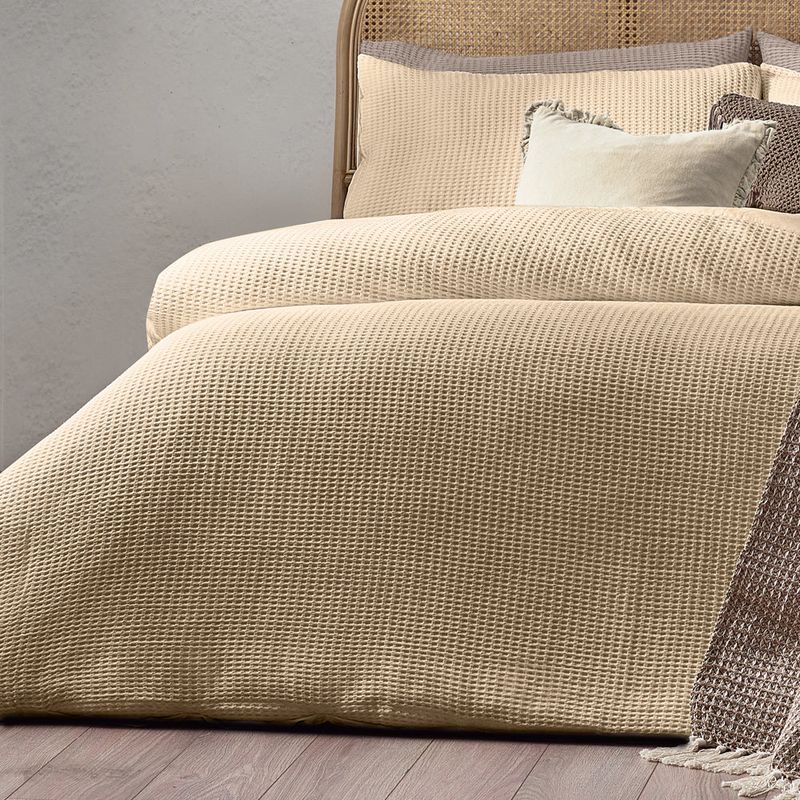 Chunky Waffle Duvet Cover Set Linen